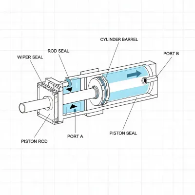 forklift hydraulic cylinder seal diagram
