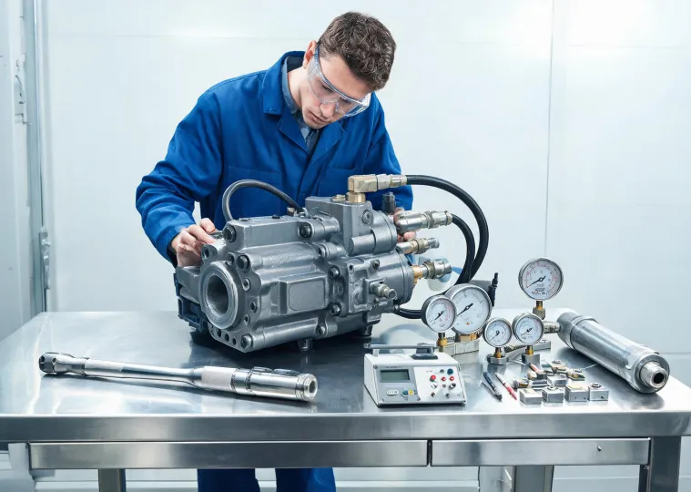 Hydraulic tool service bench